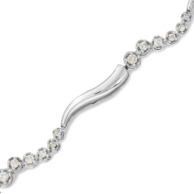 1/2 CT. T.w. Journey Diamond Squiggle Bracelet in 10K White Gold