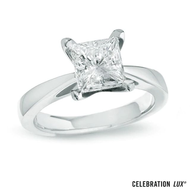 Celebration LuxÂ® CT. Princess-Cut Diamond Solitaire Engagement Ring in 14K White Gold (I/Si2