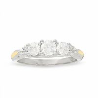 1 CT. T.w. Diamond Three Stone Trellis Ring in 14K White Gold
