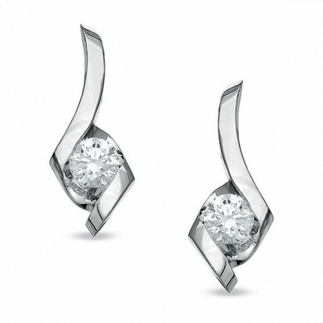 Sirenaâ¢ 1/4 CT. T.w. Diamond Solitaire Stud Earrings in 14K White Gold