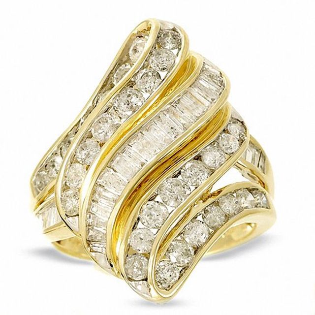 2 CT. T.w. Diamond Seashell Ring in 10K Gold