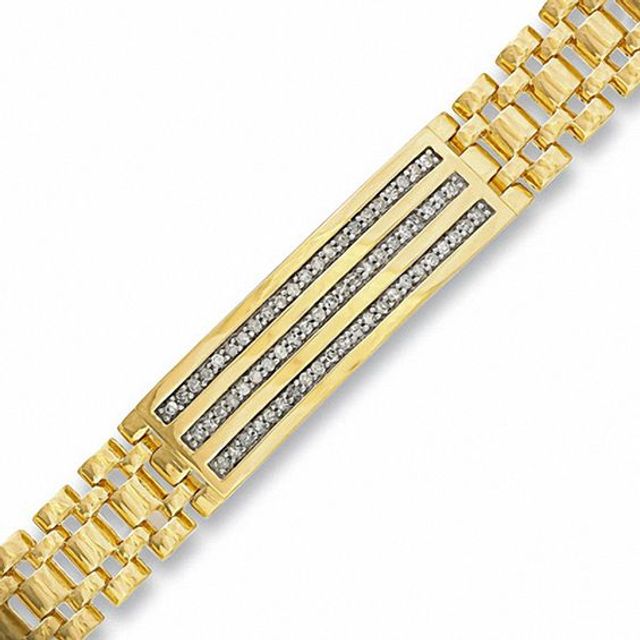 1/2 CT. T.w. Diamond ID Bracelet in 14K Gold - 8.25"