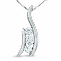 Sirenaâ¢ 1/3 CT. T.w. Diamond Three Stone Pendant in 14K White Gold