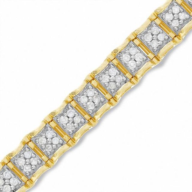 1 CT. T.w. Quad Ridge Diamond Bracelet in 10K Gold