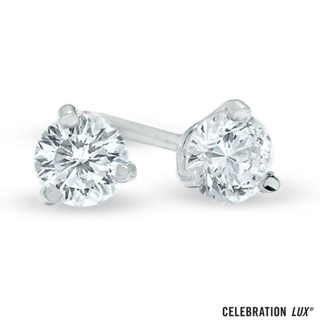 Celebration LuxÂ® 1/3 CT. T.w. Certified Diamond Solitaire Stud Earrings in 18K White Gold (I/Si2)