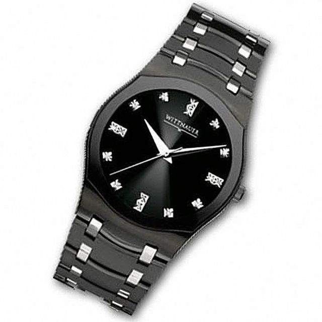 Men's Wittnauer Montserrat Two-Tone Bracelet Watch with Black Dial (Model: 12D100)