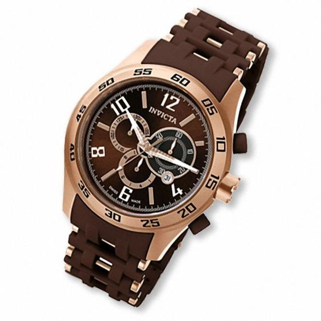 Men's Invicta Sea Spider Brown Chronograph Strap Watch (Model: 5026)