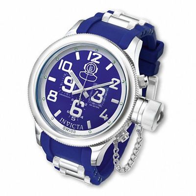 Men's Invicta Russian Diver Quinotaur Chronograph Strap Watch with Blue Dial (Model:4580)