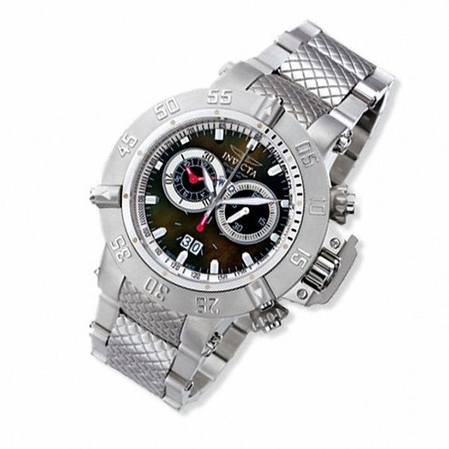 Zales Men's Invicta Chronograph Watch with Black Mother-of-Pearl Dial(Model:4574) | Connecticut Mall