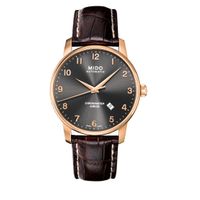 Men's MidoÂ® Baroncelli II Strap Automatic Watch with Black Dial (Model: M8690.3.13.8)