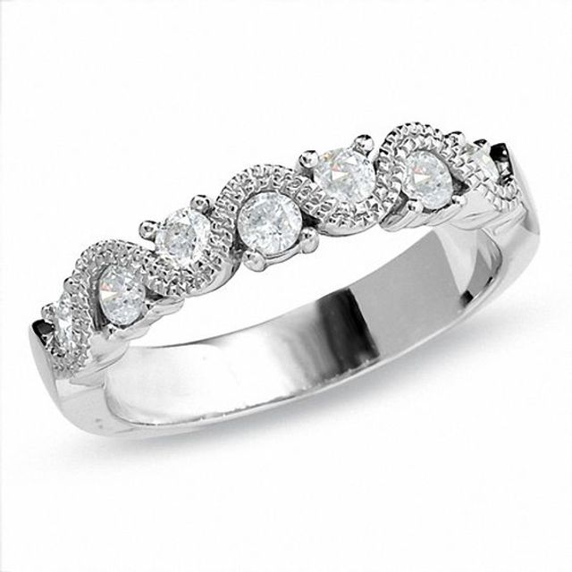 1/2 CT. T.w. Diamond Swirl Band in 14K White Gold
