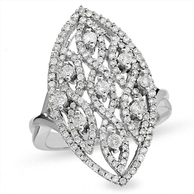 1 CT. T.w. Diamond Fashion Ring in 14K White Gold
