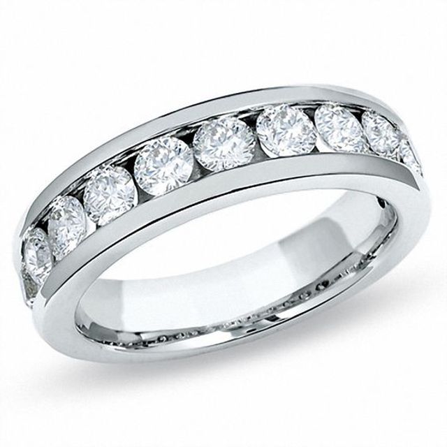 Celebration LuxÂ® 1-1/2 CT. T.w. Certified Diamond Channel Band in 18K White Gold (I/Si2)