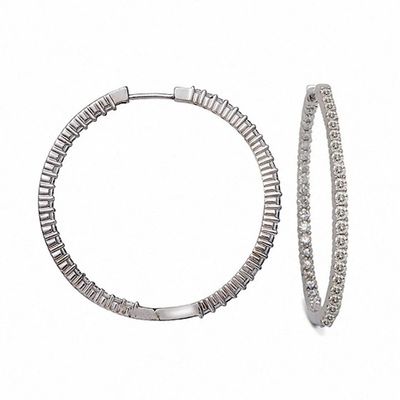 3 CT. T.w. Diamond Inside-Out Hoop Earrings in 14K White Gold