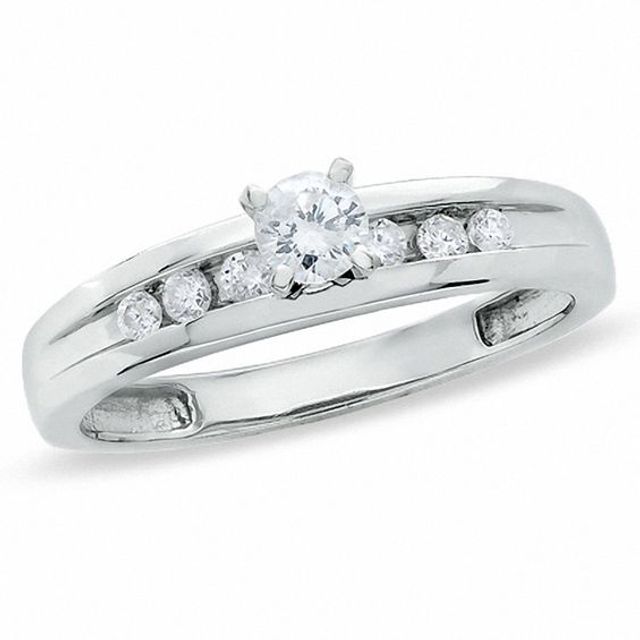 1/3 CT. T.w. Diamond Engagement Ring in 10K White Gold