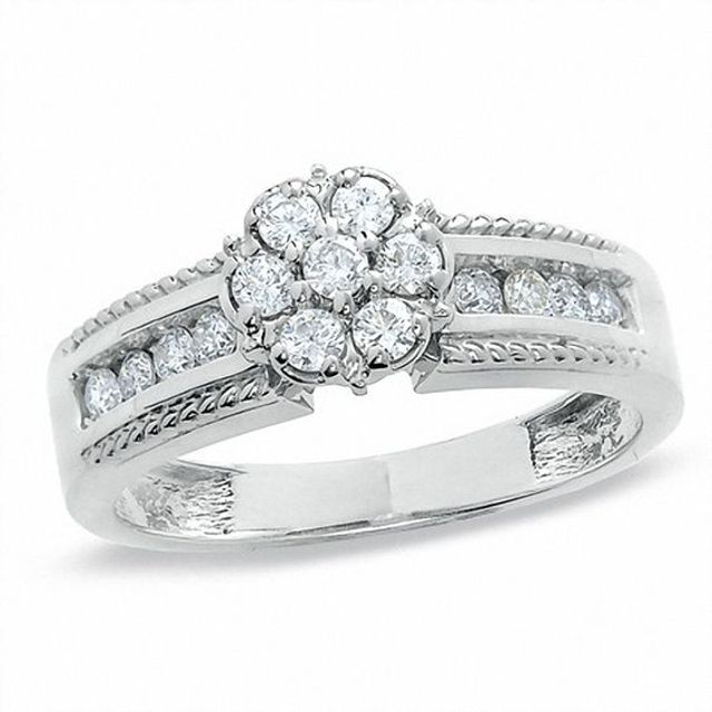 1/2 CT. T.w. Diamond Engagement Ring in 14K White Gold