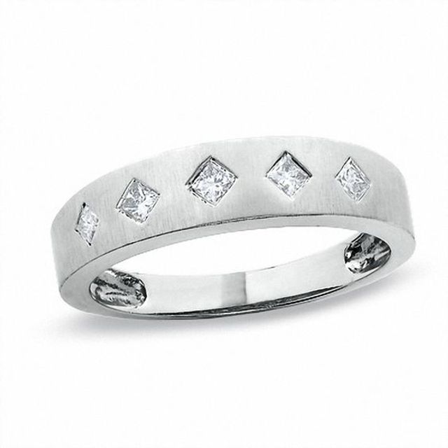 Ladies' 1/5 CT. T.w. Princess-Cut Diamond Wedding Band in 14K White Gold