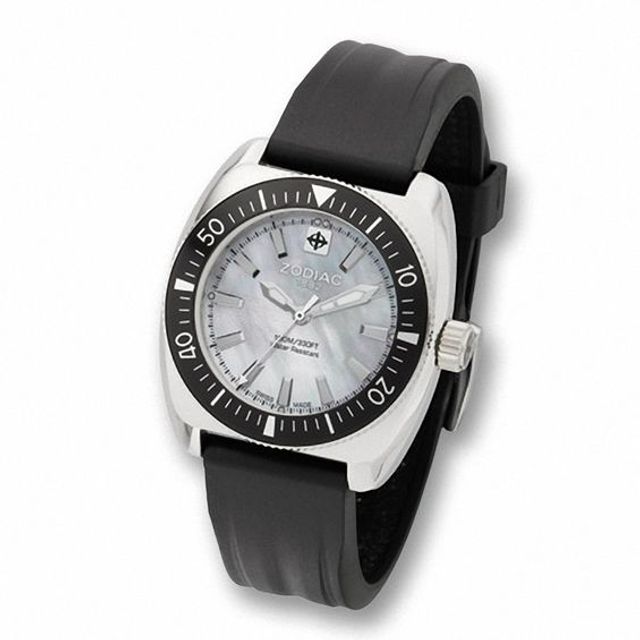 Men's Zodiac Desert Falcon Strap Watch with Mother-of-Pearl Dial (Model: Zo4516)