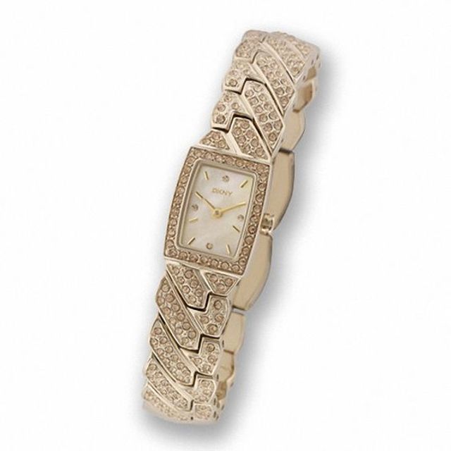 Ladies' Dkny Gold-Tone Bracelet Watch with Crystal Accents (Model: Ny4412)