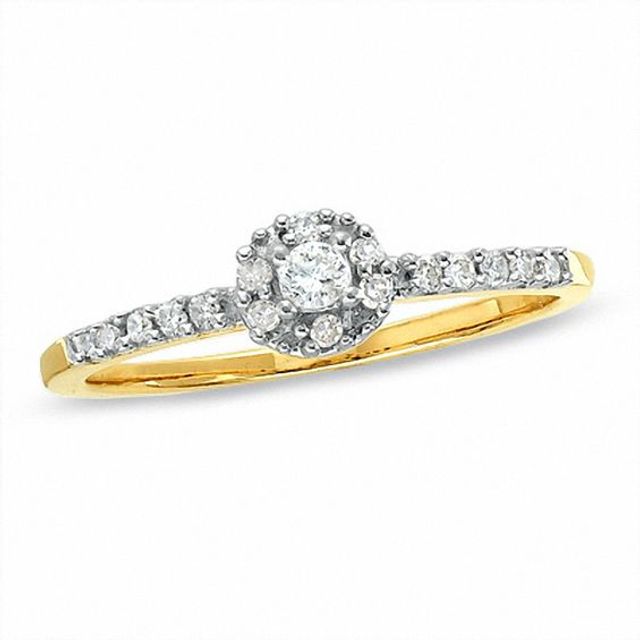 1/8 CT. T.w. Diamond Round Bezel Promise Ring in 10K Gold