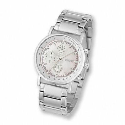 Ladies' Dkny Stainless Steel Chronograph Watch with Mother-of-Pearl Dial (Model: Ny4331)