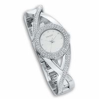 Ladies' Dkny Bracelet Watch with Silver Dial and Crystal Accents (Model: Ny4716)