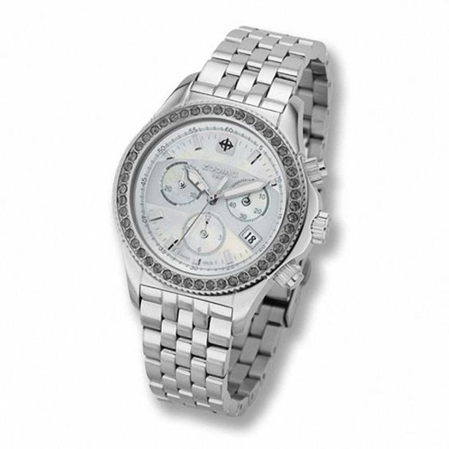 Ladies' Zodiac Streamline Chronograph Watch with Mother-of-Pearl Dial (Model: Zo7615)