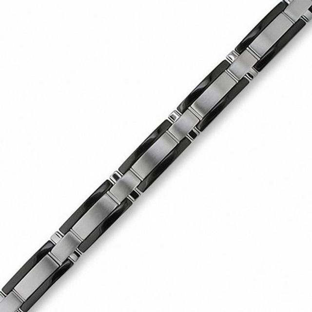 Men's Stainless Steel Bracelet with Black IP - 8.25"