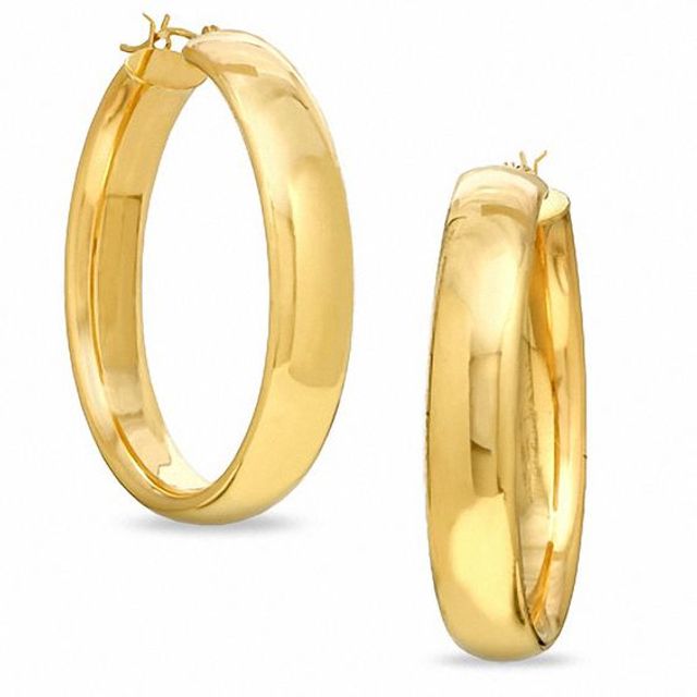 OroMagnificoâ¢ 40mm High-Polished Hoop Earrings in 14K Gold over Sterling Silver