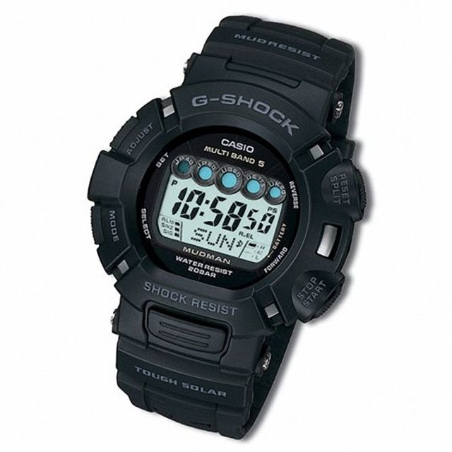 Men's Casio Solar Atomic Mudman Black Resin Watch (Model: Gw9000A-1Cr)