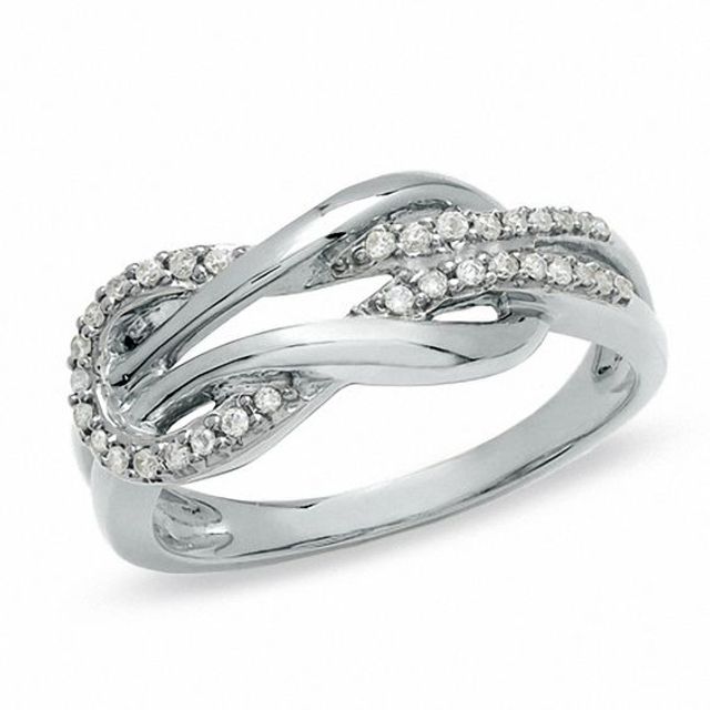 1/6 CT. T.w. Diamond Knot Band in Sterling Silver