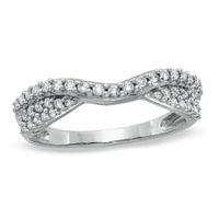 1/3 CT. T.w. Diamond PavÃ© Double Twist Contour Band in 14K White Gold