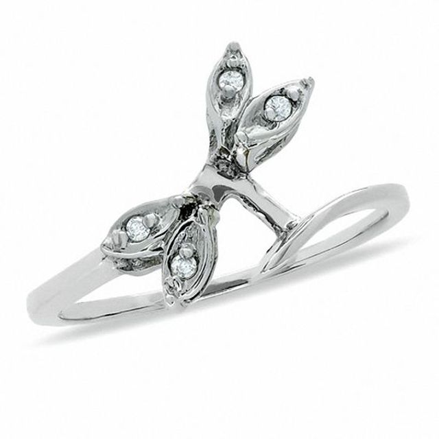 Ladies' Diamond Accent Solitaire Enhancer in 10K White Gold