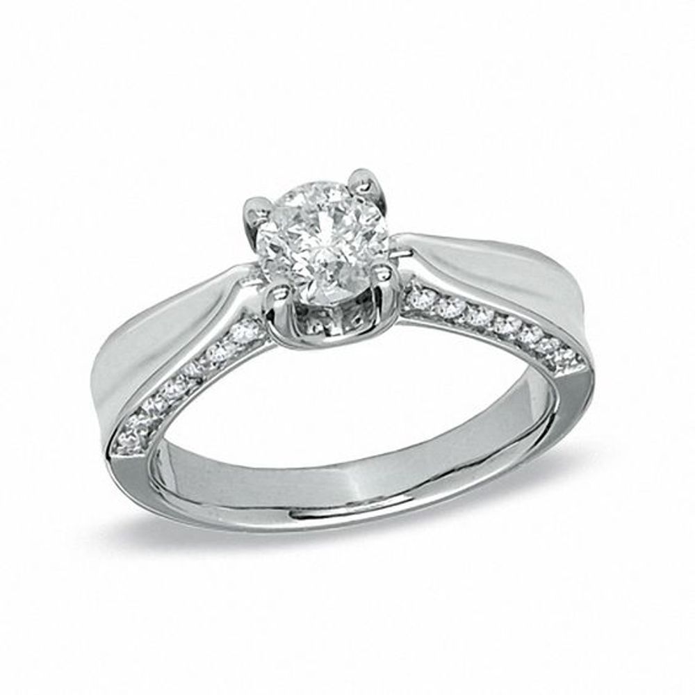 1 CT. T.w. Diamond Engagement Ring in 14K White Gold