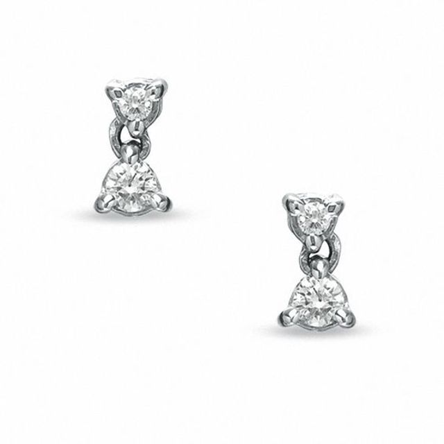 1/2 CT. T.w. Diamond Double Drop Earrings in 14K White Gold