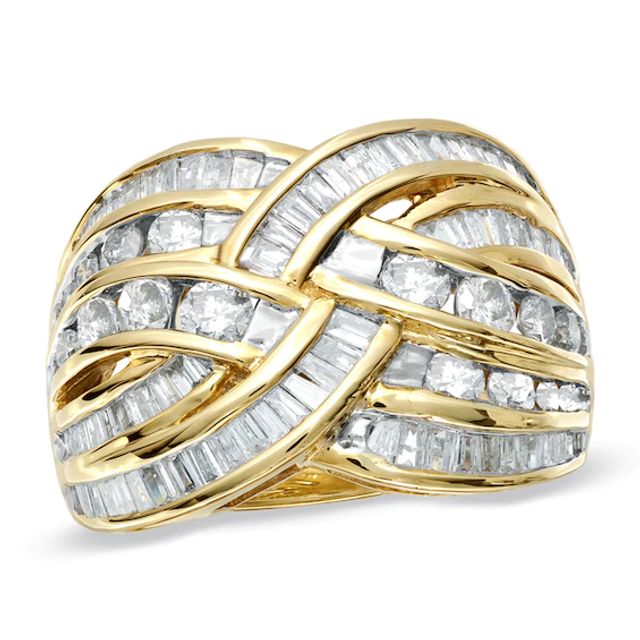 2 CT. T.w. Diamond French Braid Ring in 10K Gold