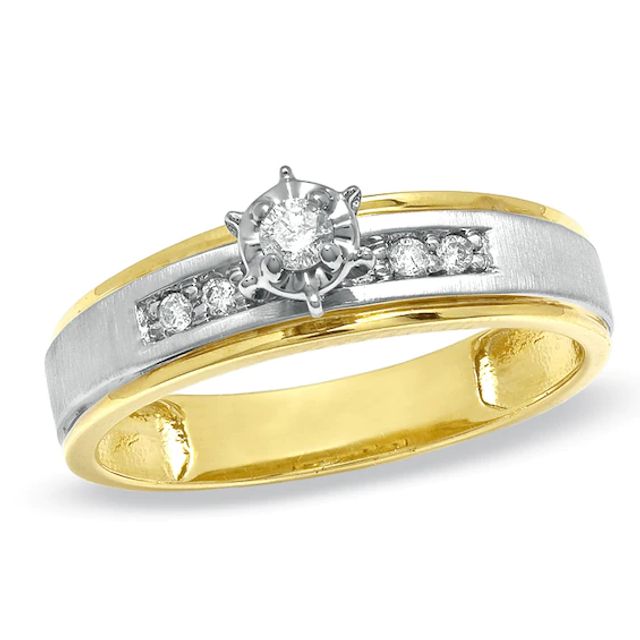 1/8 CT. T.w. Diamond Engagement Ring in 10K Two-Tone Gold