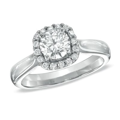 1-1/4 CT. T.w. Diamond Frame Engagement Ring in 14K White Gold