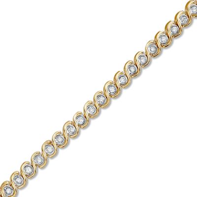 1 CT. T.w. Diamond "S" Link Bracelet in 10K Gold - 7.25"