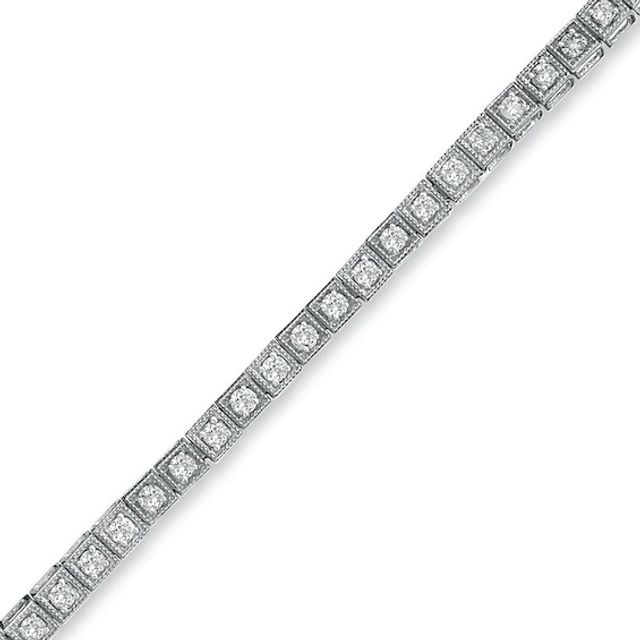 2 CT. T.w. Diamond Square Bracelet in 10K White Gold - 7.25"