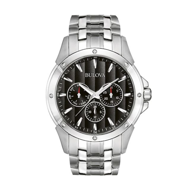 Men's Bulova Classic Chronograph Watch with Black Dial (Model: 96C107)