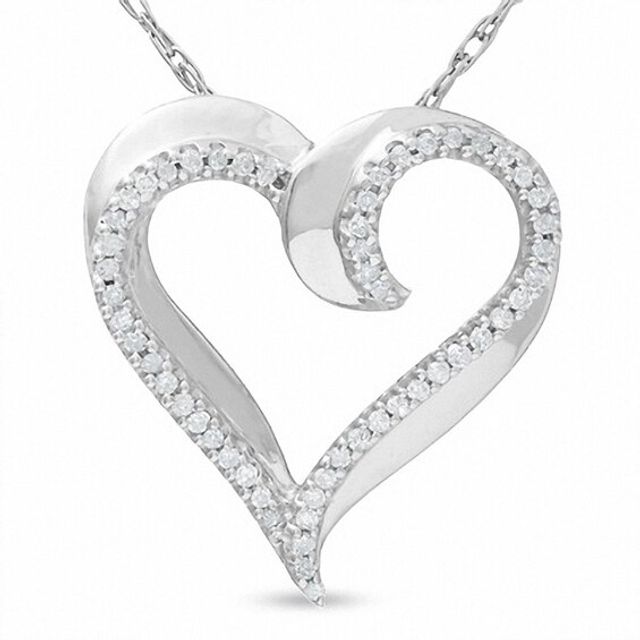 1/6 C.t. T.w. Diamond Heart Pendant in Sterling Silver