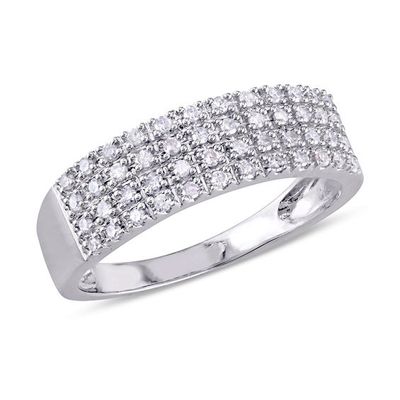 1/4 CT. T.w. Diamond Four Row Anniversary Band Sterling Silver