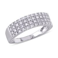 1/4 CT. T.w. Diamond Four Row Anniversary Band in Sterling Silver