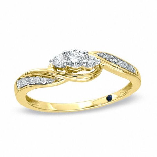 Cherished Promise Collectionâ¢ 1/5 CT. T.w. Diamond Wave Promise Ring in 10K Gold