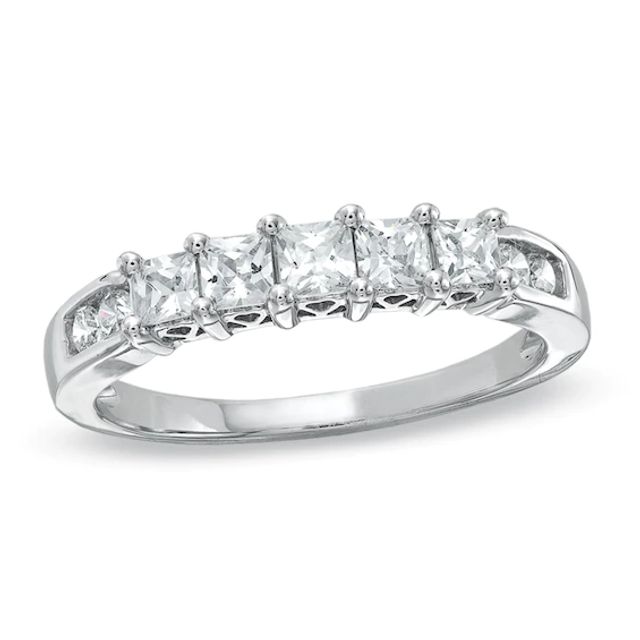 3/4 CT. T.w. Princess-Cut Diamond Nine Stone Band in 10K White Gold