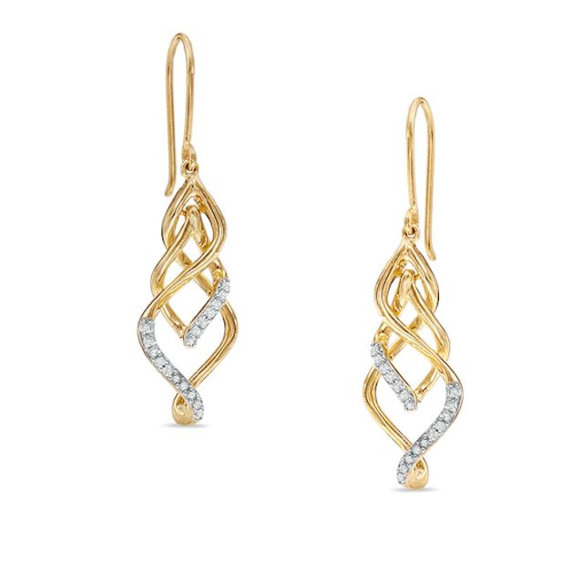 1/5 CT. T.w. Diamond Twisted Vine Drop Earring in 10K Gold