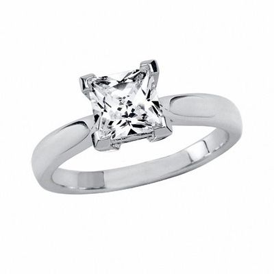 1 CT. T.w. Princess-Cut Quad Diamond Engagement Ring in 18K White Gold