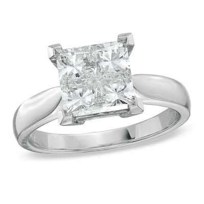 1-3/4 CT. T.w. Princess-Cut Quad Diamond Engagement Ring in 18K White Gold