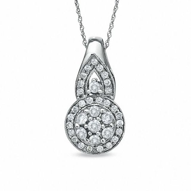 1 CT. T.w. Diamond Composite Pendant in 10K White Gold